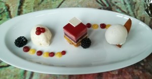 Kruisherenhotel restaurant Maastricht raspberry layered cake