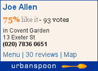 Joe Allen on Urbanspoon