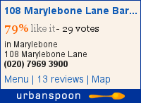 108 Marylebone Lane Bar & Restaurant on Urbanspoon