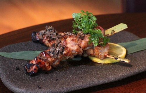 hicken yakitori with truffle sauce