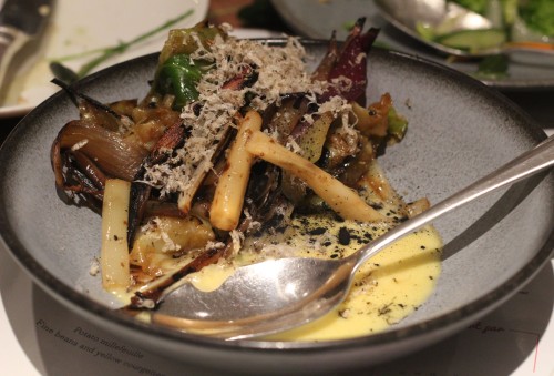 Charred veg, smoked hollandaise and summer truffle