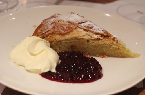 Almond pithivier with raspberry jam