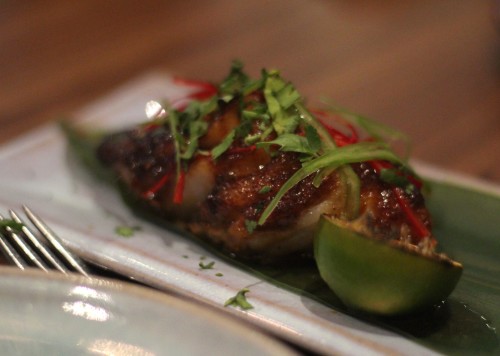 Cod XO sauce and BBQ'd lime