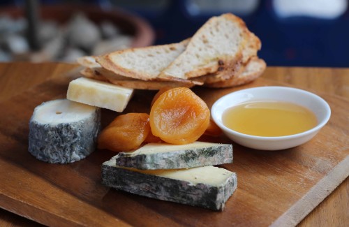 Cheese board and manuka honey