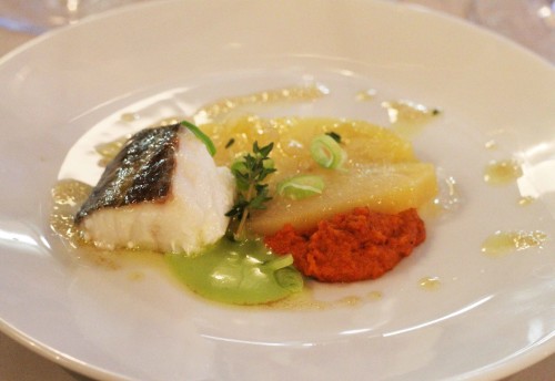 Cod confit, romesco sauce