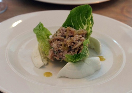 Crabmeat Salad with Buffalo Mozzarella and Gem Lettuce