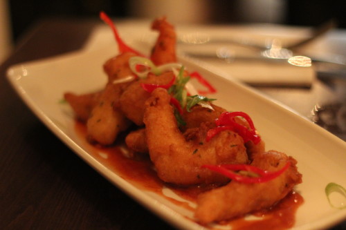 Tempura of Tilapia fillets & King Prawns Tamarind guava sauce