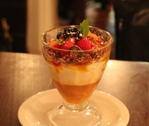 Caribbean trifle laced with dark aged rum