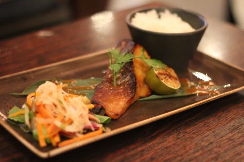Blackcod - Marinated in miso and served with caramelised lime, summer salad and sticky rice
