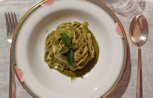 Mint pesto tagliatelle