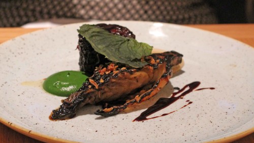 Pig, bacon, cabbage, parsley sauce