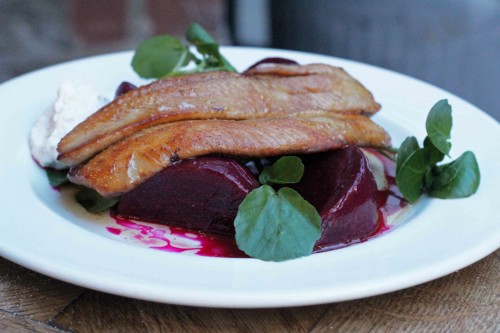 Smoked herring and beetroot