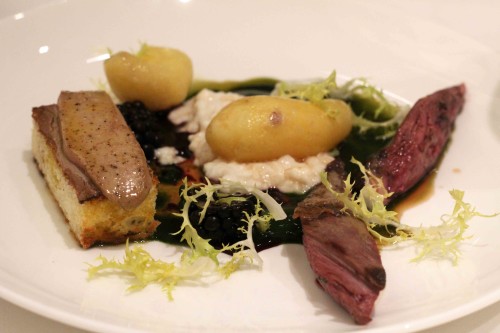Juniper smoked Highland Grouse With Amandine potatoes, blackberries & elderberries