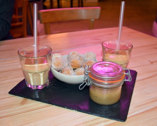 Bramley apple doughnuts, salted caramel milkshake 1