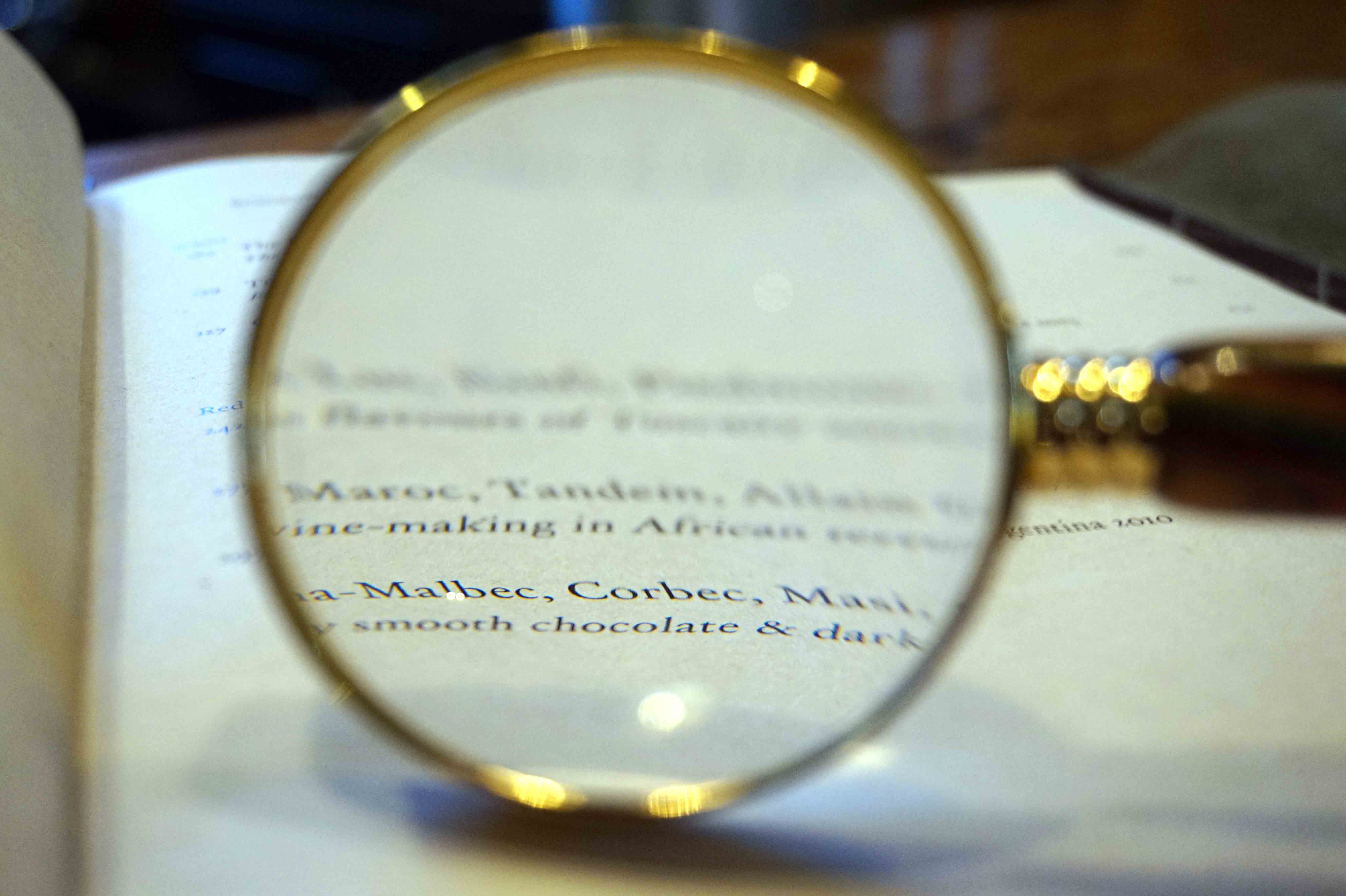 Hampton Manor Wine Menu