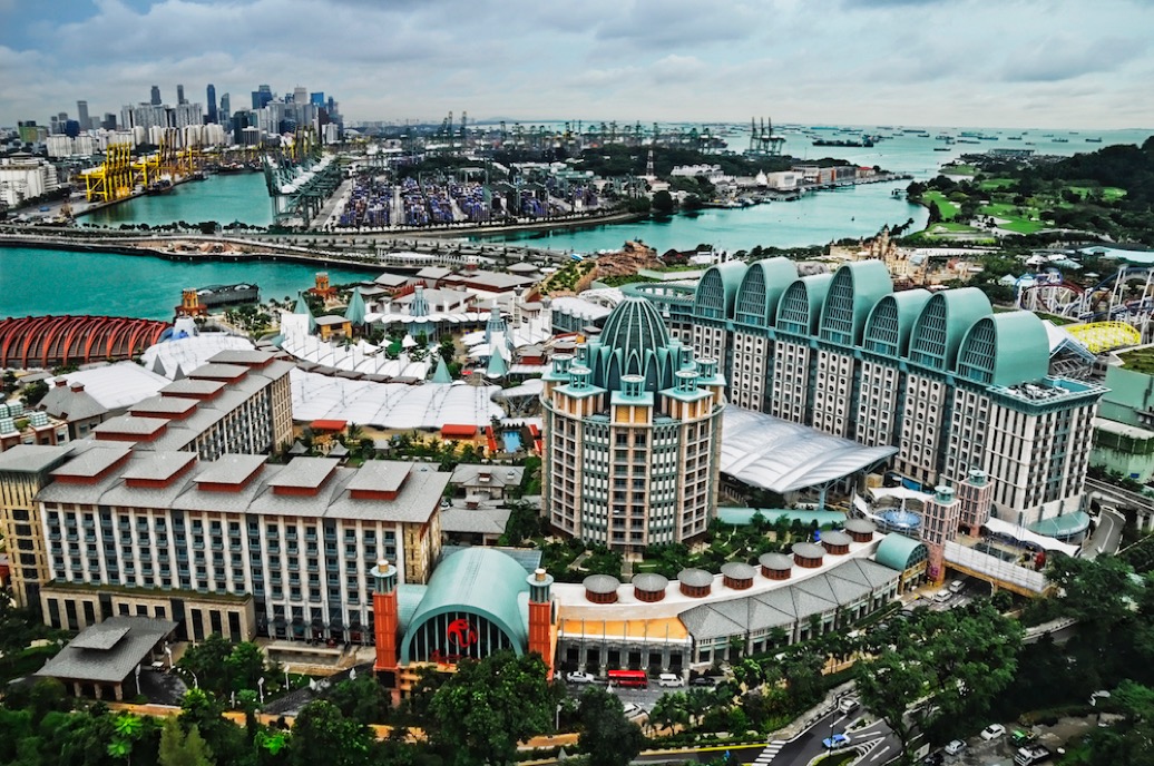 Aerial view of Resorts World Sentosa, Singapore