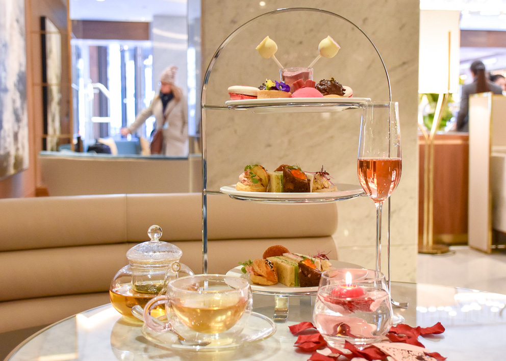Valentine's Afternoon Tea in the Hyde Lobby Bar at Royal Lancaster London Hotel