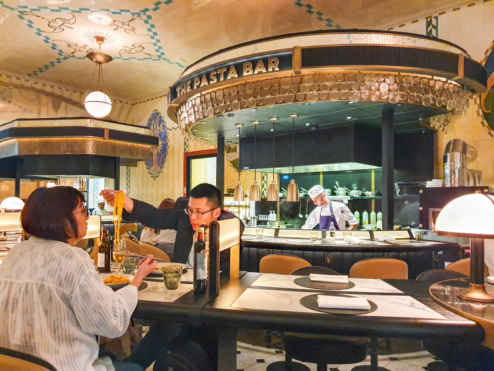 The Dining Hall at Harrods Luxurious Italian Cooking at The Pasta Bar